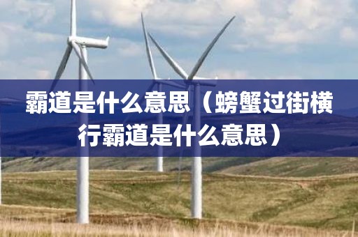 霸道是什么意思（螃蟹过街横行霸道是什么意思）