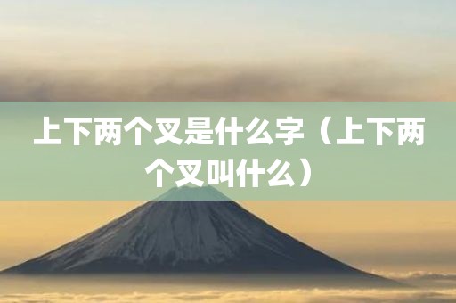 上下两个叉是什么字（上下两个叉叫什么）