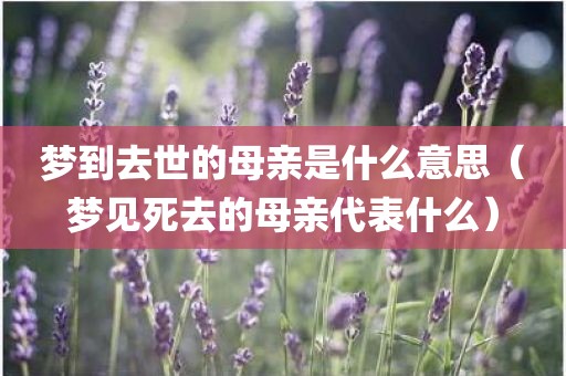 梦到去世的母亲是什么意思（梦见死去的母亲代表什么）