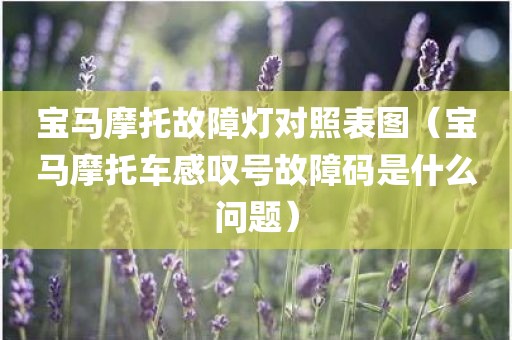 宝马摩托故障灯对照表图（宝马摩托车感叹号故障码是什么问题）