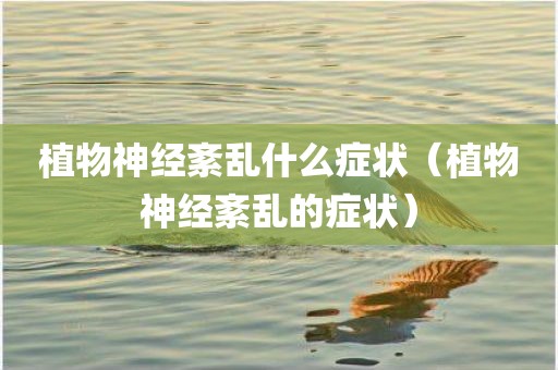 植物神经紊乱什么症状(植物神经紊乱的症状)