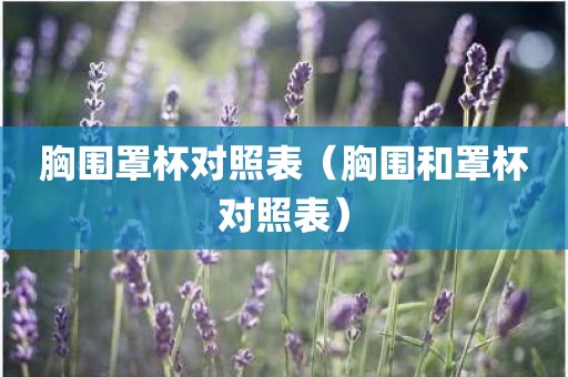 胸围罩杯对照表（胸围和罩杯对照表）