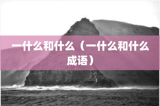 一什么和什么（一什么和什么成语）