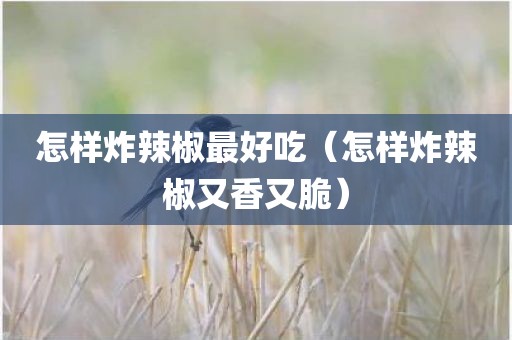 怎样炸辣椒最好吃（怎样炸辣椒又香又脆）