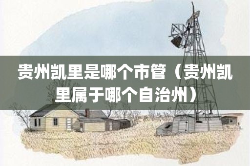 贵州凯里是哪个市管（贵州凯里属于哪个自治州）