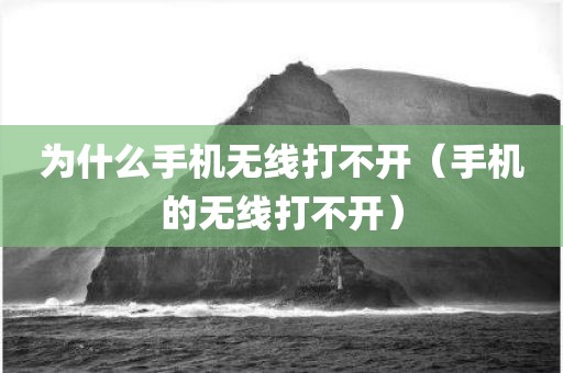 为什么手机无线打不开（手机的无线打不开）