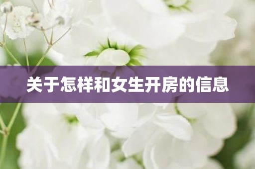 关于怎样和女生开房的信息