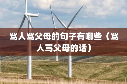 骂人骂父母的句子有哪些（骂人骂父母的话）