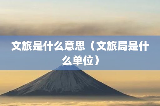 文旅是什么意思(文旅局是什么单位)