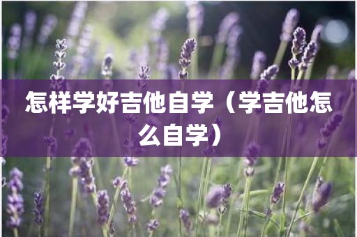 怎样学好吉他自学（学吉他怎么自学）