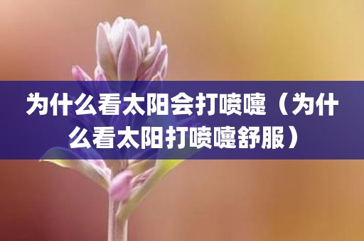 为什么看太阳会打喷嚏（为什么看太阳打喷嚏舒服）