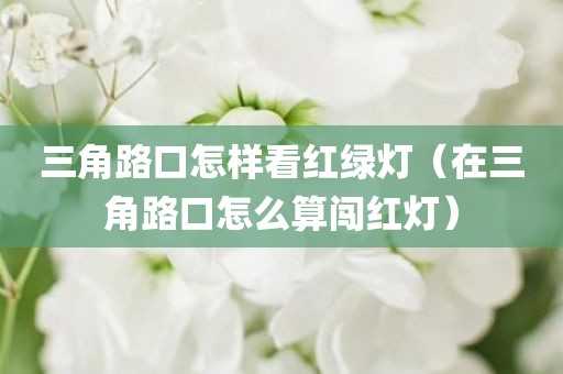 三角路口怎样看红绿灯（在三角路口怎么算闯红灯）
