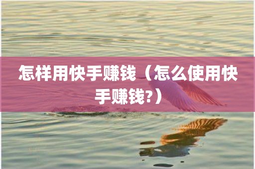 怎样用快手赚钱（怎么使用快手赚钱?）
