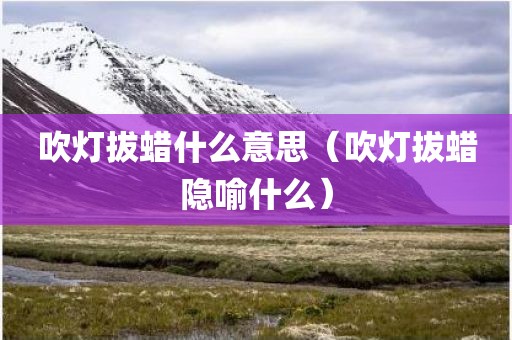 吹灯拔蜡什么意思（吹灯拔蜡隐喻什么）