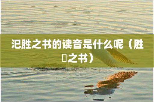 汜胜之书的读音是什么呢（胜氾之书）