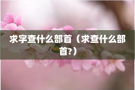 求字查什么部首（求查什么部首?）