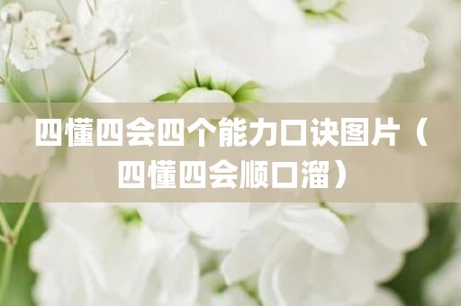 四懂四会四个能力口诀图片（四懂四会顺口溜）