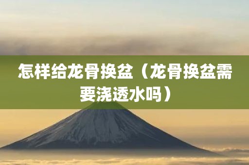 怎样给龙骨换盆（龙骨换盆需要浇透水吗）