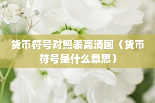 货币符号对照表高清图（货币符号是什么意思）