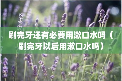 刷完牙还有必要用漱口水吗(刷完牙以后用漱口水吗)