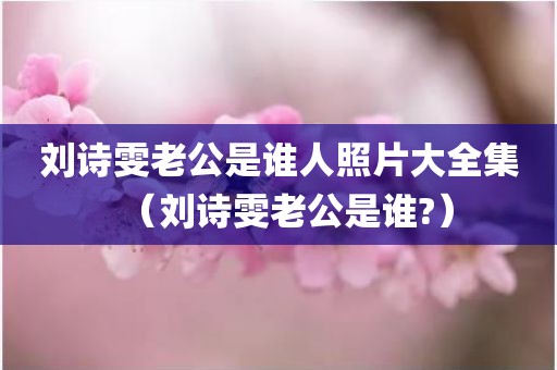 刘诗雯老公是谁人照片大全集（刘诗雯老公是谁?）