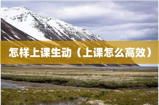 怎样上课生动（上课怎么高效）