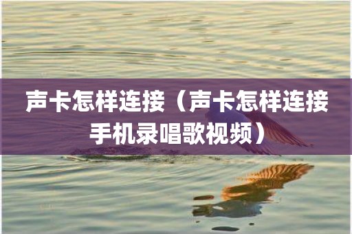 声卡怎样连接（声卡怎样连接手机录唱歌视频）
