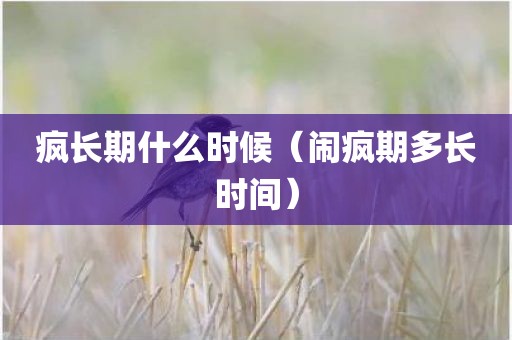 疯长期什么时候（闹疯期多长时间）
