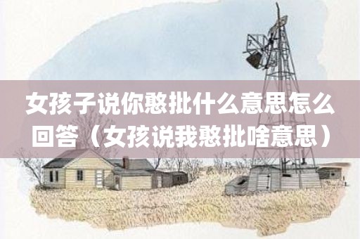 女孩子说你憨批什么意思怎么回答（女孩说我憨批啥意思）