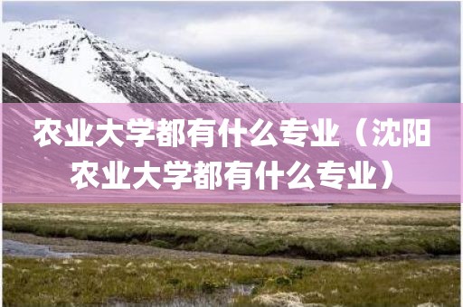 农业大学都有什么专业（沈阳农业大学都有什么专业）