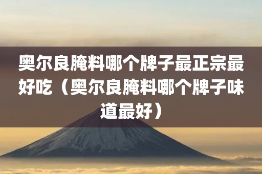 奥尔良腌料哪个牌子最正宗最好吃（奥尔良腌料哪个牌子味道最好）