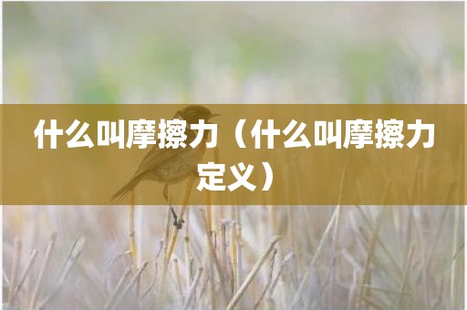 什么叫摩擦力（什么叫摩擦力定义）