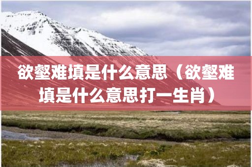 欲壑难填是什么意思（欲壑难填是什么意思打一生肖）