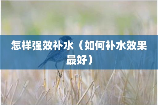怎样强效补水（如何补水效果最好）