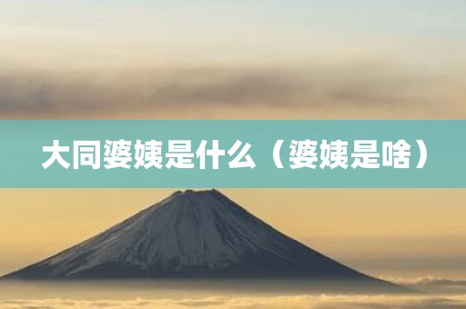 大同婆姨是什么(婆姨是啥)