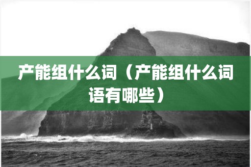 产能组什么词（产能组什么词语有哪些）