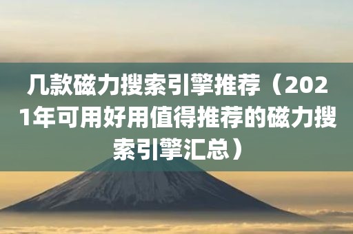 几款磁力搜索引擎推荐（2021年可用好用值得推荐的磁力搜索引擎汇总）