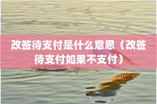 改签待支付是什么意思（改签待支付如果不支付）