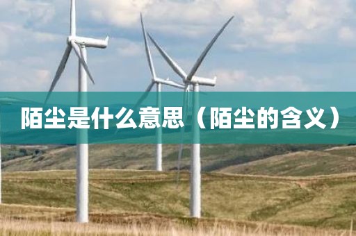 陌尘是什么意思（陌尘的含义）
