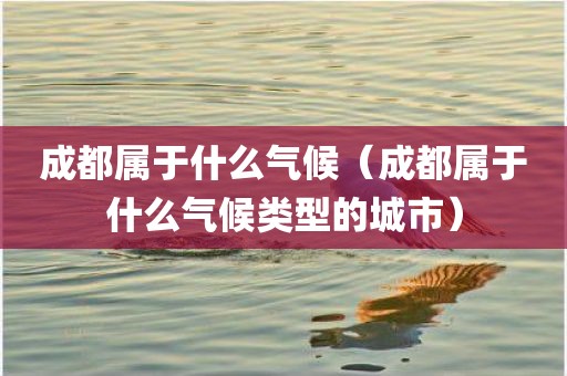 成都属于什么气候（成都属于什么气候类型的城市）