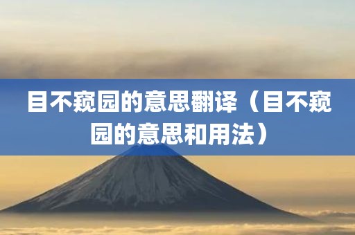 目不窥园的意思翻译（目不窥园的意思和用法）