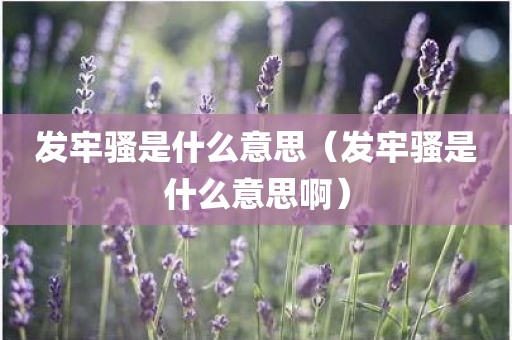 发牢骚是什么意思（发牢骚是什么意思啊）