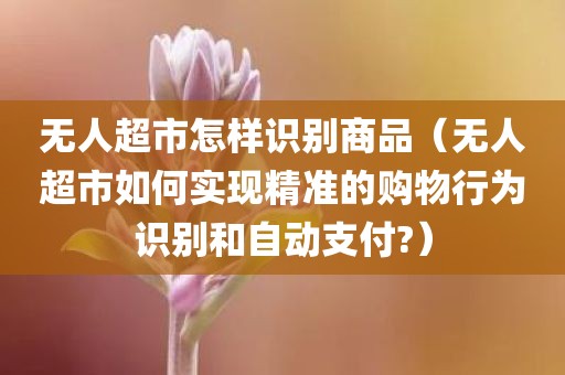 无人超市怎样识别商品（无人超市如何实现精准的购物行为识别和自动支付?）