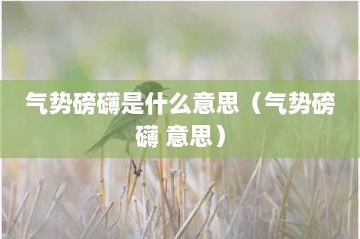 气势磅礴是什么意思（气势磅礴 意思）