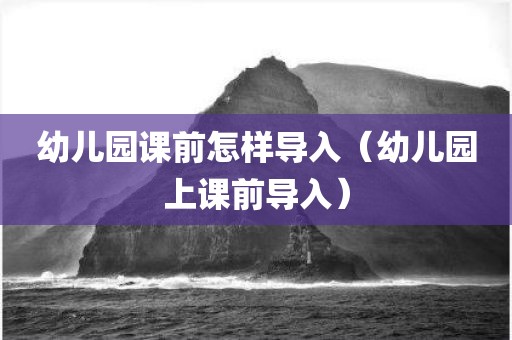 幼儿园课前怎样导入（幼儿园上课前导入）