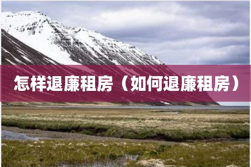 怎样退廉租房（如何退廉租房）