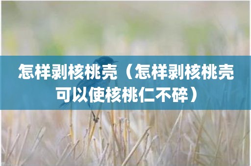 怎样剥核桃壳（怎样剥核桃壳可以使核桃仁不碎）