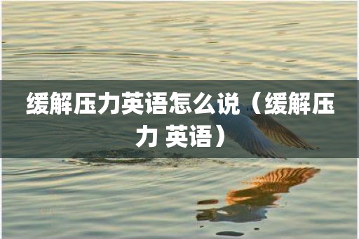 缓解压力英语怎么说（缓解压力 英语）