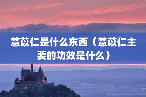 薏苡仁是什么东西（薏苡仁主要的功效是什么）