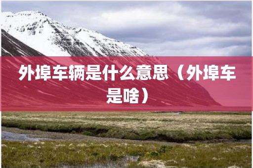 外埠车辆是什么意思（外埠车是啥）